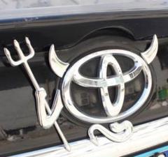 エンブレム シール ステッカー デビル シルバー 車ステッカー