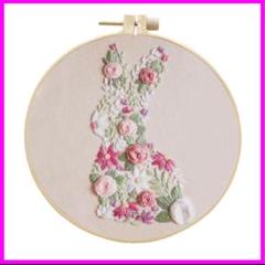刺繍キット　フランス刺繍　ギフト　ハンドメイド　うさぎ　花柄　初心者　かわいい