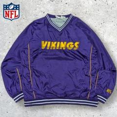 NFLミネソタバイキングスプルオーバーナイロンジャケットユニセックス短丈刺繍ロゴ