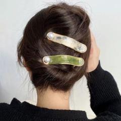 ヘアクリップ バンスクリップ 髪留め パール ヘアアクセサリー2点セット