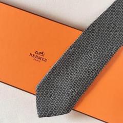 美品 エルメス HERMES ネクタイ フランス製 H織りタイ ファソネH H柄