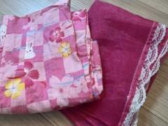 ウサギと花柄の浴衣　5-6才用