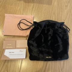 miumiu ベロアベルベット巾着バッグ MIU ミュウミュウ イタリア製 ベロア巾着 ピンク ベルベット