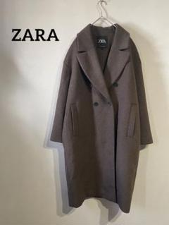 ZARA ボア チェスターコート ブラウン ZARA Extralong Boa Coat｜ザラ フェイクボアコート | gem