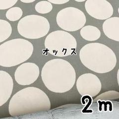 オックス 大きな水玉 ランダムドットプリント col.グレー/きなり2m