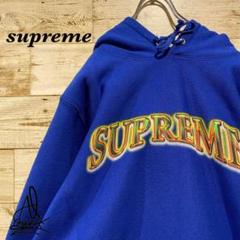 《激レア90s》supreme シュプリーム パーカー☆ブルー 青 リバース素材