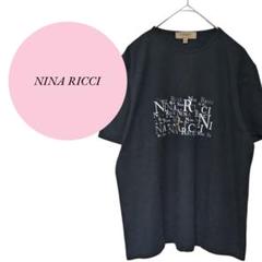 【ニナリッチ】NINARICCI♡高級感♡ロゴプリント♡半袖Tシャツ【L】黒♡夏