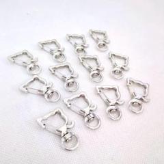 猫型ナスカン 12個セット 回転式 キーホルダー 金具 材料 ハンドメイド