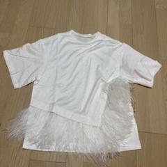 新品 未使用 Tシャツ トップス ルシェルブルー 半袖 ファー ホワイト 白のサムネイル