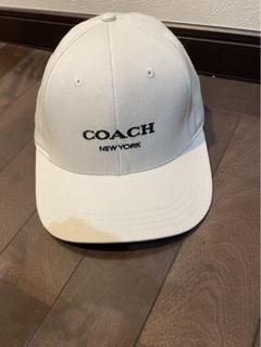 4/30までCOACH　ベースボールキャップ ホワイト　白　帽子 4/30までCOACHベースボールキャップ ホワイト白帽子