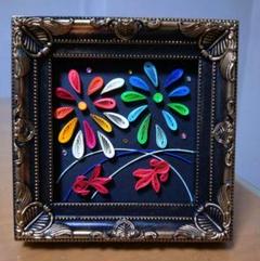花火と金魚　ペーパークイリング　ハンドメイド　インテリア
