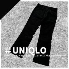 ユニクロ UNIQLO ストレート パンツ デニム コーデュロイ 黒 ✓2198