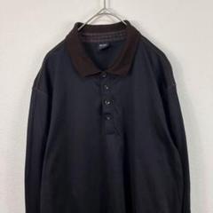 USA古着 HUGO BOSS 長袖 ポロシャツ ブラウン 茶色