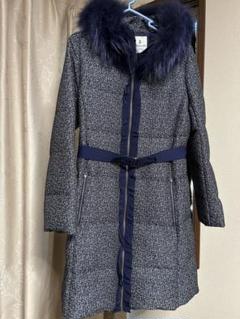 LANVIN ファー付きネイビー系ロングダウンジャケット