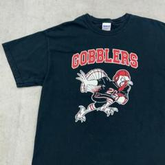 GOBBLERS　チームロゴ　アメフト　アニマル　Tシャツ　古着　ブラック　L