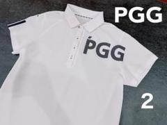 パーリーゲイツ PGG ポロシャツ サイズ2 レディース ホワイト