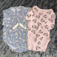 ベビー　フタフタ　H&M Disney ミニー　花柄 ロンパース2点セット 70のサムネイル