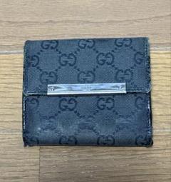 GUCCI Wホック折財布 GGキャンバス ロゴプレート