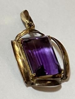 K18G　アメジスト　ペンダントヘッド　アクセサリー