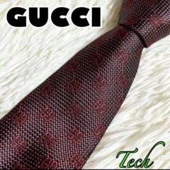 【ほぼ未使用】GUCCI ネクタイGG柄　ボルドーえんじ色