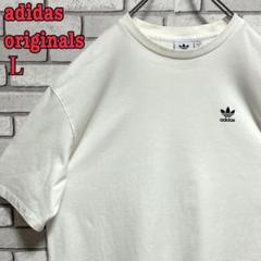 adidas Originals☆Tシャツ 花柄ロゴプリント L ホワイト