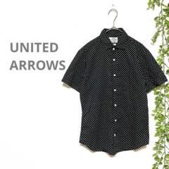 【UNITED ARROWS ユナイテッドアローズ】半袖シャツ　ドット　黒　S