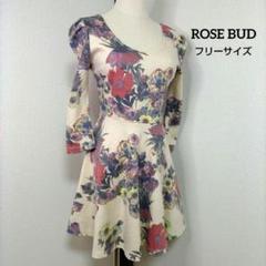 ローズバッド ROSE BUD 花柄 フレア ミニスカート ドレス フリーサイズ
