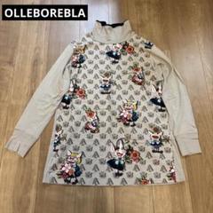 アルベロベロ☆新同品！ブタさんチャーム付き 温もりウール長袖チュニック☆ OLLEBOREBLA アルベロベロ チュニック ブタさんモノグラム