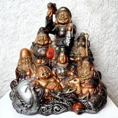 七福神 竜神 鹿 置物 開運 縁起物 商売繁盛 昭和レトロ 陶器製