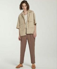 LIDnMリドムSUEDE W POCKET SHIRT　ライトベージュ新品М