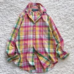 【美品　大きいサイズ】ラルフローレン　長袖シャツ　マドラスチェック　ポニー ロゴ 美品】ラルフローレン マドラスチェック ボタンダウン 長袖