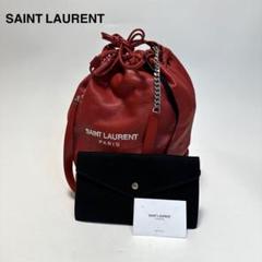 k53【極美品】Gカード付　サンローランレザーテディチェーンショルダー　ポーチ付