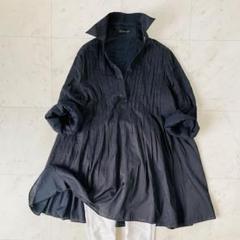 DAMAコレクション 長袖シャツ シアー タック Aライン 15号 大きいサイズ