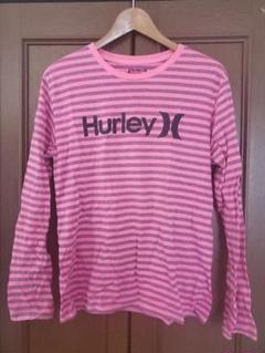 Hurley ピンク ストライプ 長袖シャツ