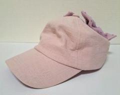 リボン付き　キャップ　ピンク　M
