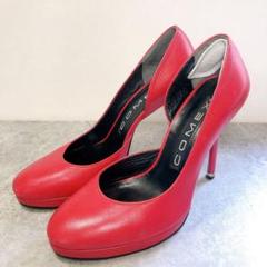 COMEX コメックス パンプス レザー 赤 レッド ピンヒール