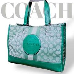COACH コーチ トートバッグ デンプシー シグネチャー 腕掛け グリーン