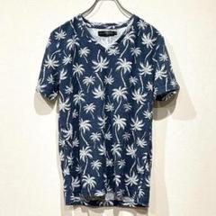 アロハシャツ　defective 【Ｍ】　ブルー　Tシャツ　重ね着　半袖