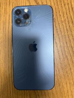 ジャンク品 Apple iPhone 12 本体 ブルー 背面割れ