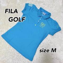 美品★FILA GOLF/フィラゴルフ ポロシャツ ロゴ入りワッペン レディース