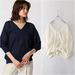 アナイ ANAYI 定価19,800円 コットン Vネックプルオーバー 38
