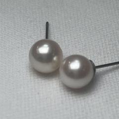 本真珠　パールピアス　あこや真珠　ラウンド　7.5mm〜 金属アレルギー