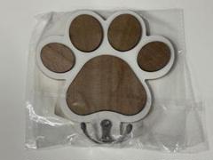 木製 ウォールフック ホワイト ×1 ハンガー 足跡 壁掛け フック 犬 猫