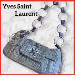 ⭐️希少！未使用⭐️YSL パイソン肩掛けポシェットバック　グリーン ⭐️希少！未使用⭐️YSL パイソン肩掛けポシェットバック