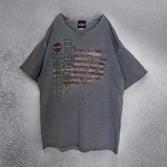 ハーレーダビッドソン プリントTシャツ バーアンドシールド インディゴ系 L