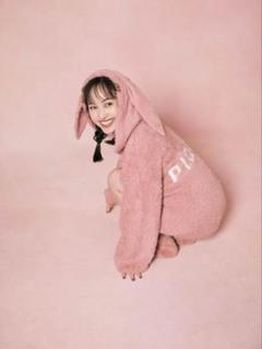 ジェラピケ ラビットモコパーカー&パンツセット pink うさ耳パーカー