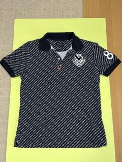 美品 パーリーゲイツ ポロシャツ 総柄 ストレッチ ホワイト XL サイズ6 パーリーゲイツ PG 千鳥ボーダージャガード半袖ポロシャツ