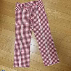 130シャーリーテンプル　チェックパンツ　レース