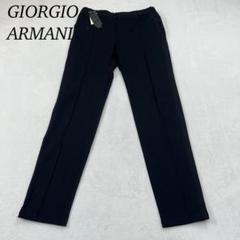 Giorgio Armani 黒スラックス ワイド　裾ダブル GIORGIO ARMANI 黒タグ ワイドストレート 1タックスラックス