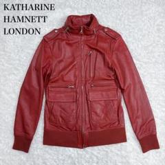 美品 キャサリンハムネット レザージャケット M ラムレザー 羊革 ライダース